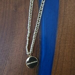 Costume Jewelry Gold Tone Pendant Necklace with Inscription